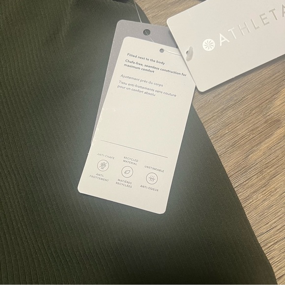 NEW Athleta Renew V-Neck Long-Sleeve Top Aspen Olive Green Size Small NWT - Picture 8 of 8